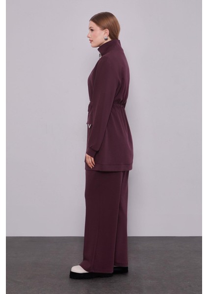 Bordo Cep Aksesuar Detaylı İkili Takım modelleri