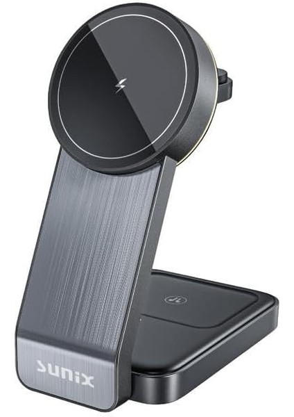 3in1 15W Hızlı Şarj Özellikli Manyetik Şarj Mg-50 Siyah