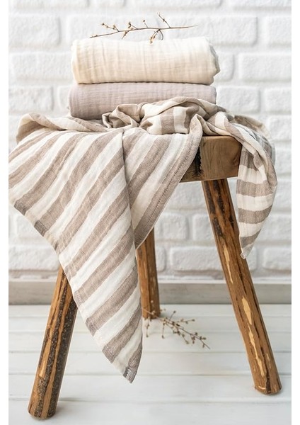 Örtü & Battaniye 3'lü SET%100 Pamuk Oeko-Teks Sertifikalı 80X70 cm (Bej-Ekru) modelleri