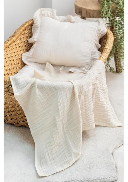 Örtü & Battaniye 3'lü SET%100 Pamuk Oeko-Teks Sertifikalı 80X70 cm (Bej-Ekru) indirimleri