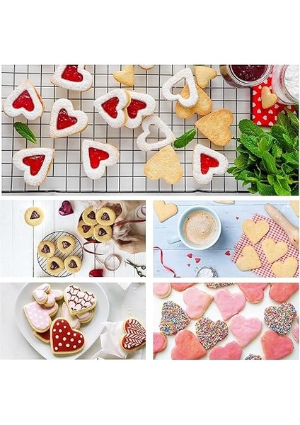 Home 3'lü Metal Kurabiye Kalıbı, Paslanmaz Hamur Şekillendirici, Kalp Şekilli Kalıp Özel Günler ve Partiler Için fırsatları