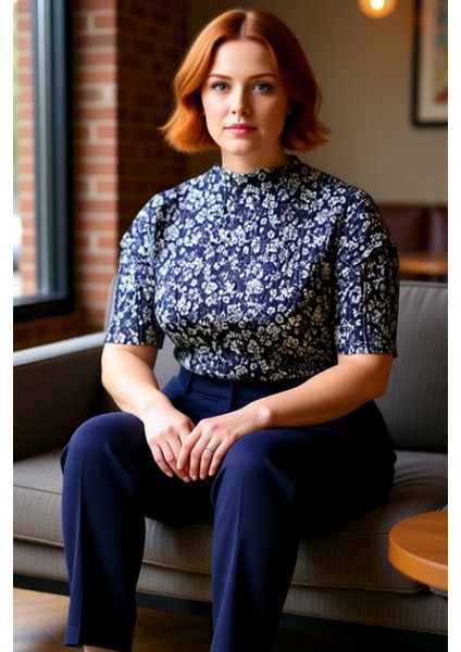 Kadınlar Için Dik Yaka Piliseli Desenli Örme Bluz Konforlu ve Stil Sahibi Bir Seçenek Kaliteli