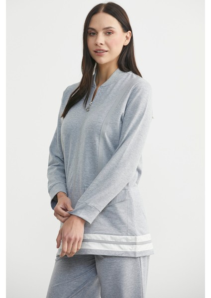 Tam Fermuarlı Tunik Eşofman Takım - Gri fırsatları