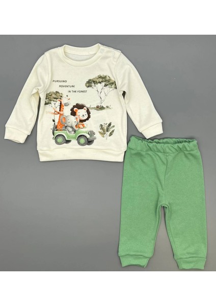 Erkek Bebek Orman Hayvanları Baskılı Alt Üst Ikili Gündelik Takım fiyatları