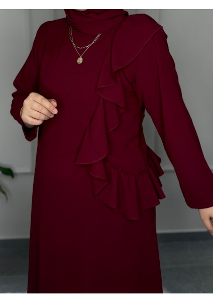 Marka Büyük Beden Tesettür Model Ilayda Double Krep Abiye Elbise 2.750,00 Tl modelleri