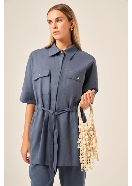 Ftz Kadın Keten Takım Mavi 31196 fiyatları