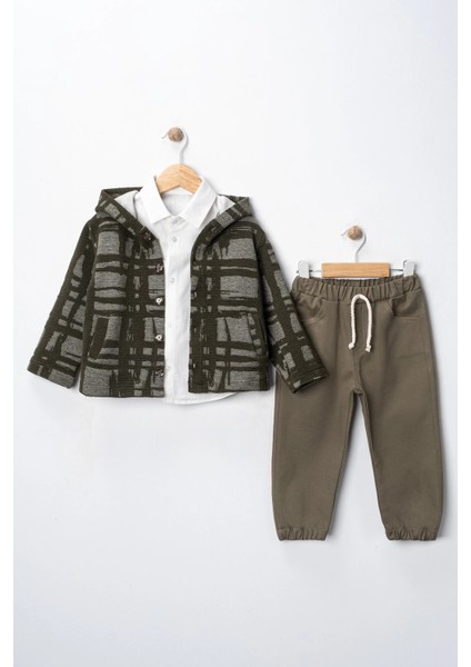 Erkek Çocuk Gömlekli Hırkalı Pantolonlu 3'lü Takım fiyatları