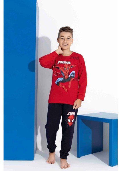 Tarık 5-9 Yaş Erkek Çocuk Spıderman Baskılı Interlok Pijama Takımı 4132270 - Kırmızı