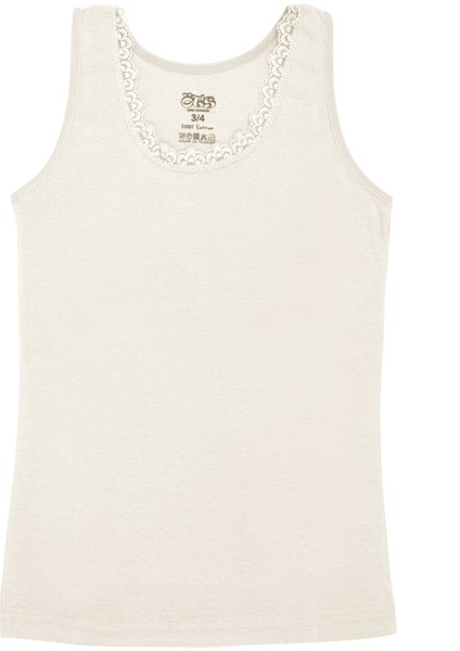 Kız Çocuk Atlet 3'lü Ribana Kalın Askılı Dantel Detaylı (%100 Pamuk) modelleri