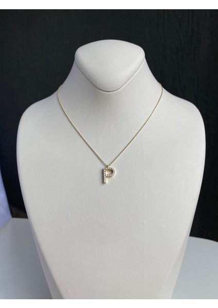 14 Ayar Altın P Harfi Kolye