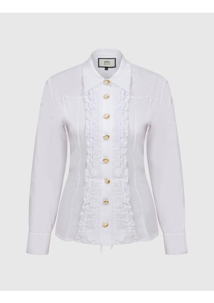 Ruffle Kadın Beyaz Gömlek modelleri