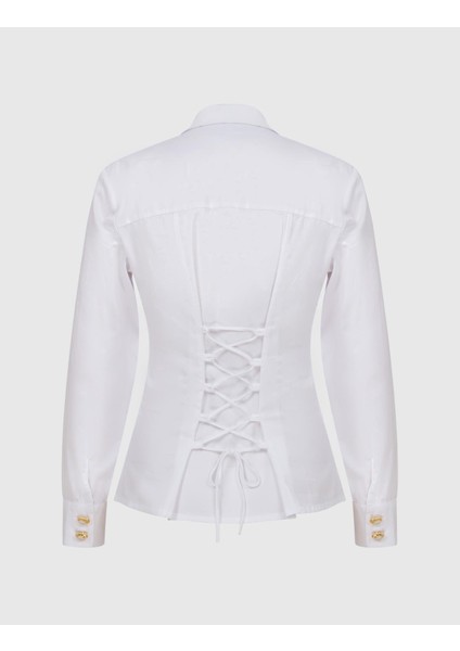 Ruffle Kadın Beyaz Gömlek fırsatları