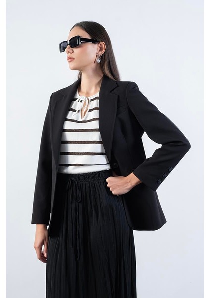 İvaldo Tek Düğme Mono Yaka Flota Cepli Ceket SİYAH indirimleri