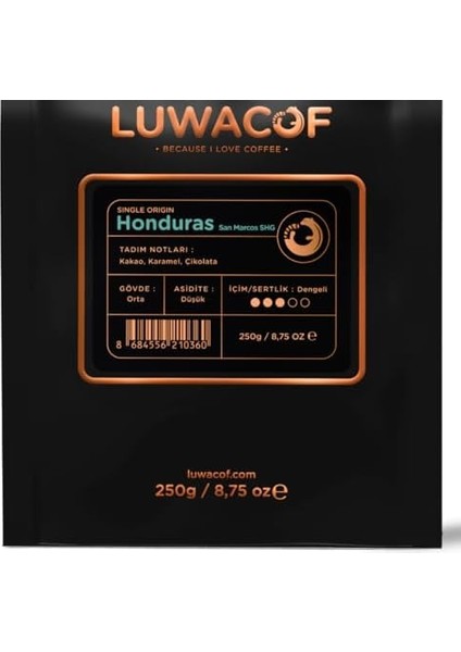 Luwacof Honduras San Marcos Shg Yöresel Kahve (Öğütülmüş Filtre Kahve) 250 gr fiyatları