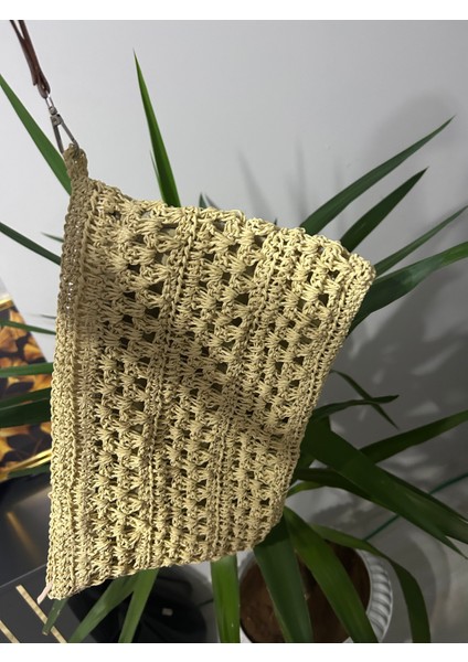 Kağıt Iple El Örgüsü El Çantası