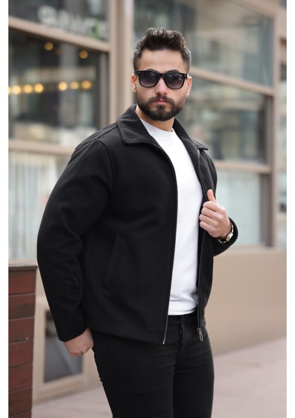 Şık ve Basic Slim Fit Kaşe Ceket