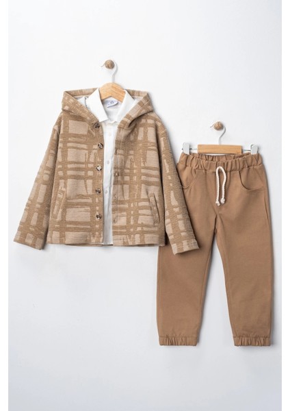 Erkek Çocuk Gömlekli Hırkalı Pantolonlu 3'lü Takım fiyatları