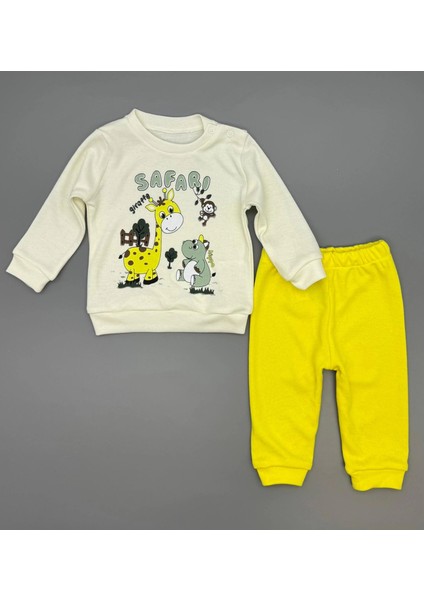 Erkek Bebek Safari Baskılı Alt Üst Ikili Gündelik Takım modelleri