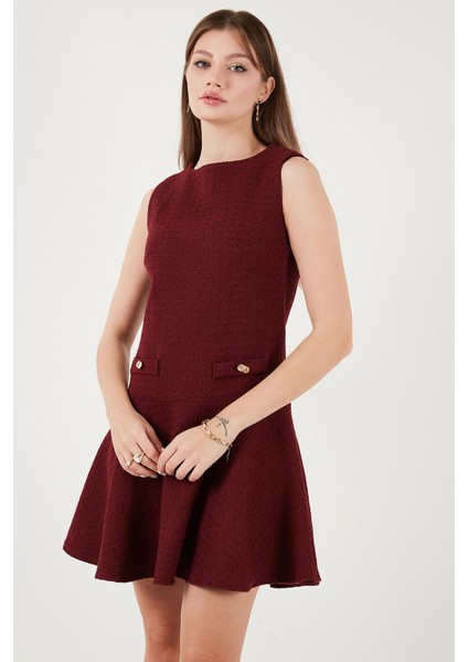 Pamuklu Regular Fit Bisiklet Yaka Düğme Detaylı A Kesim Mini Elbise Bayan Elbise 6525687 modelleri