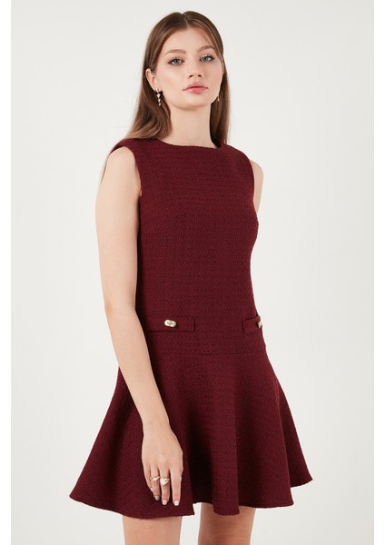 Pamuklu Regular Fit Bisiklet Yaka Düğme Detaylı A Kesim Mini Elbise Bayan Elbise 6525687 indirimleri