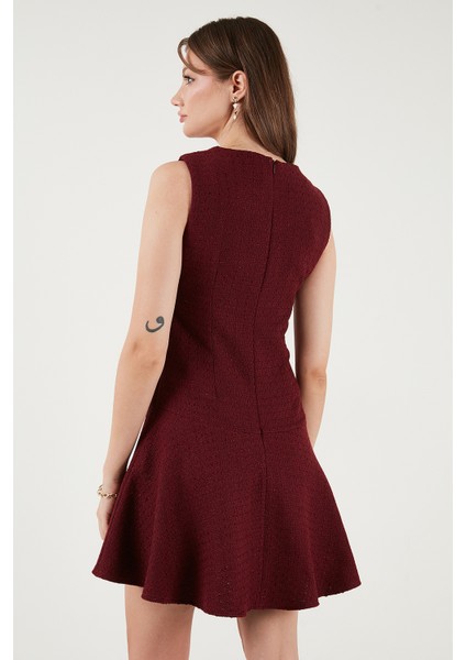 Pamuklu Regular Fit Bisiklet Yaka Düğme Detaylı A Kesim Mini Elbise Bayan Elbise 6525687