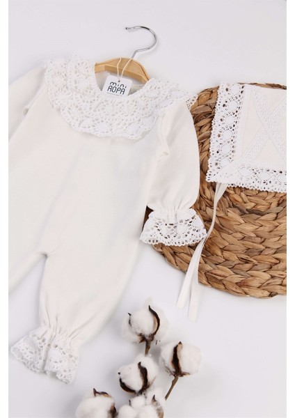 Dantelli Kız Bebek Tulumu Şapkalı Hastane Çıkışı Dantel İşlemeli Hediyelik Mevlüt Kıyafeti fırsatları