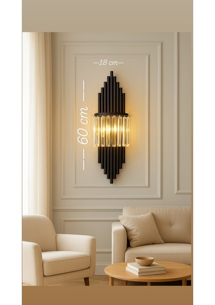 LUXURY MODERN AYDINLATMA SİYAH RENK KRİSTAL APLİK DUVAR LAMBASI ELEKTİRİKLİ fiyatları