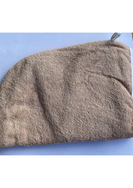 Lastikli Ayarlanabilir %100 Pamuklu Saç Bonesi Saç Havlusu BEJ – Terletmeyen Duş ve Kuaför Bonesi fırsatları