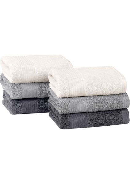 Balera 6'lı El / Yüz Havlu Seti - Gri / Ekru / Antrasit fırsatları