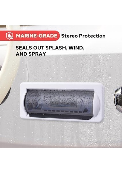 Suya Dayanıklı Deniz Kapak - Duman Renkli Ağır Hizmet Teknesi Radyo Koruyucu Kalkan Açılır Kapı ve Yaylı Açma - Montaj Contası Dahildir - Plmrcw2, Beyaz fiyatları