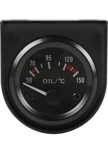 2 Inç 52MM 12V Beyaz LED Işaretçi Araç Yağı Sıcaklık Sıcaklık Göstergesi Siyah (Yurt Dışından)