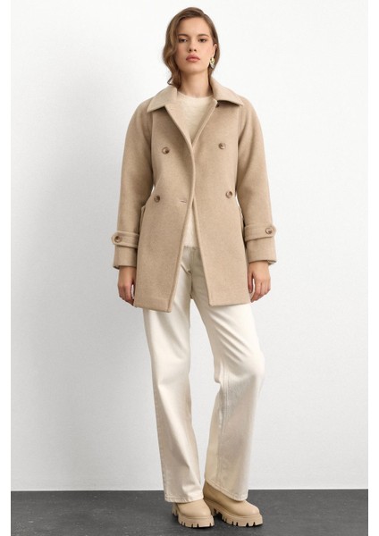 Reglan Kol Kruvaze Kısa Kaban TAŞ 3150