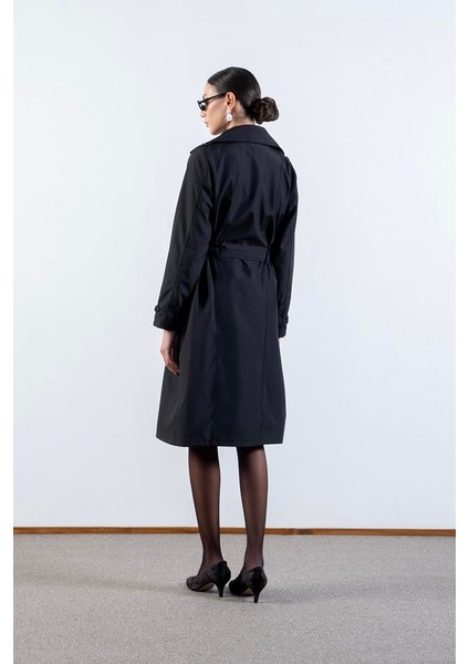 Imperatrice Kruvaze Yaka Kuşaklı Trençkot Siyah indirimleri