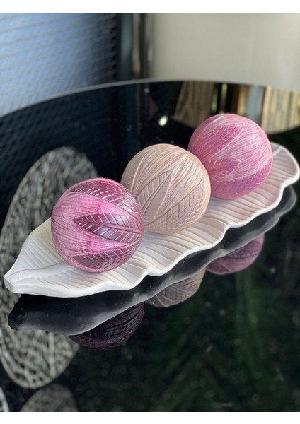 3 Top Yaprak Tepsi Dekor Set No:20