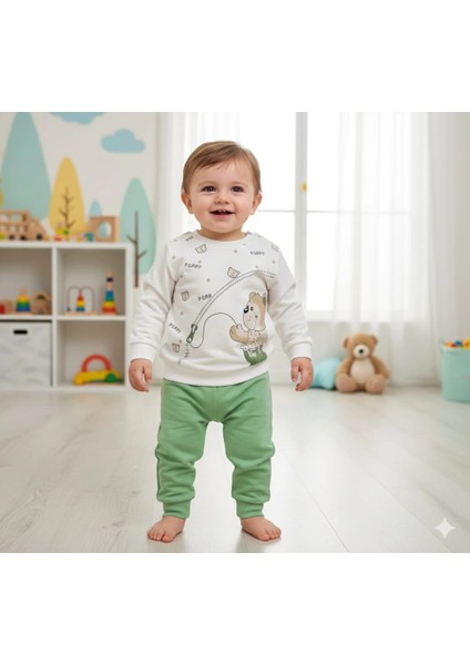 Erkek Çocuk Ayıcık Baskılı Alt Üst Ikili Gündelik Takım