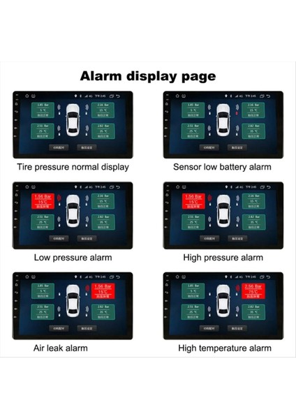 4 Sensör Alarm Sistemi ile Android Navigasyon Tpms USB Android Araba Tpms Kablosuz Şanzıman Lastik Izleme (Dahili) (Yurt Dışından) modelleri