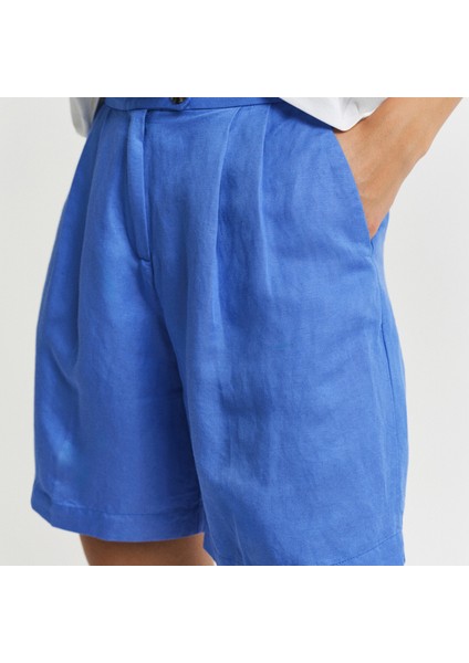 Kadın Mavi Relaxed Fit Şort