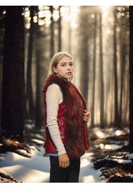 Kadın Kolsuz Fermuarlı Yelek - Kırmızı modelleri