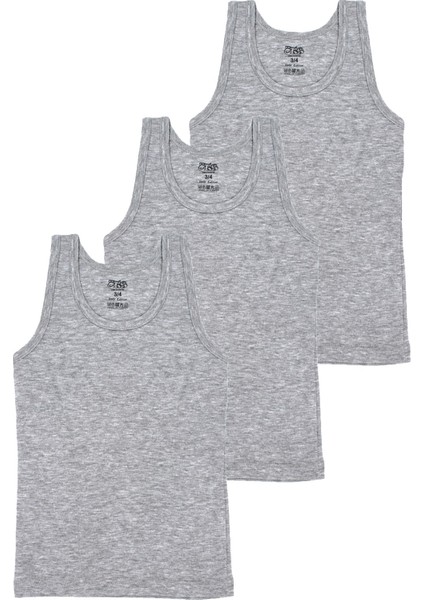 Erkek Çocuk Atlet 3'lü Ribana (%100 Pamuk)