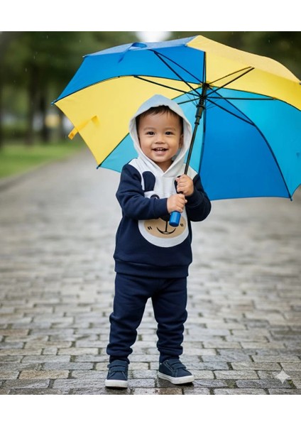 Erkek Çocuk Kapşonlu ve Kulaklı Alt Üst Ikili Gündelik Takım