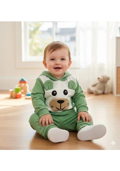 Erkek Çocuk Kapşonlu ve Kulaklı Alt Üst Ikili Gündelik Takım