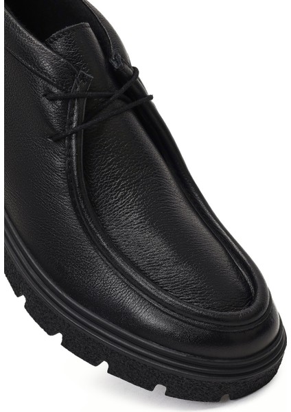 Erkek Siyah Bağcıklı Deri Casual Bot 25WFD7009FT