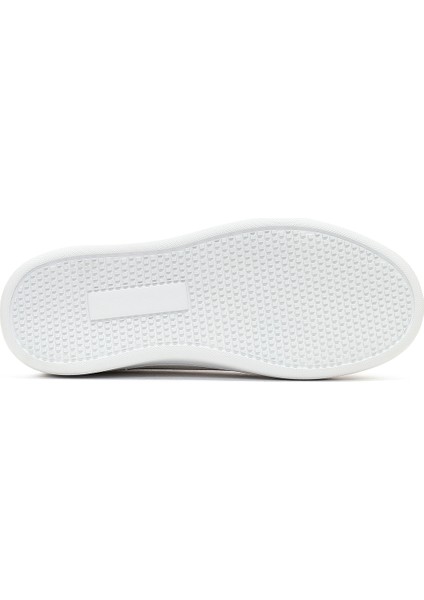 Erkek Beyaz Bağcıklı Kalın Tabanlı Deri Sneaker 25WFD8240FT fırsatları