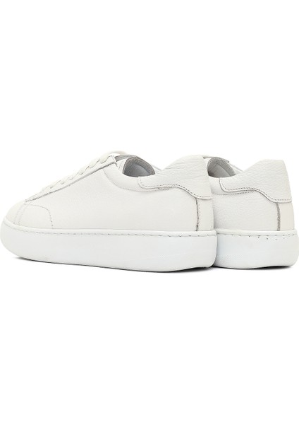 Erkek Beyaz Bağcıklı Kalın Tabanlı Deri Sneaker 25WFD8240FT indirimleri