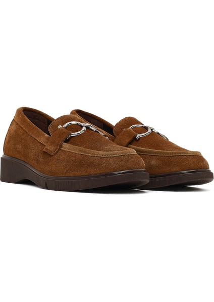 Kadın Vizon Tokalı Süet Deri Comfort Loafer 25AFD410210 modelleri