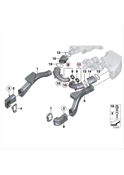 Bmw 5/6/7 Serisi X5 X6 E70 E71 F02 F06 F07 F12 1371757452 Sol Motor Turbo Emme Hortumu (Yurt Dışından) fırsatları