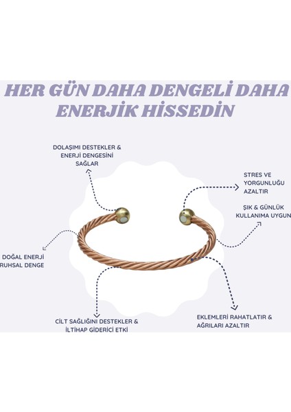 Mıknatıslı Burgulu Bakır Bileklik Şıklığı ve Sağlığı Bir Arada Sunuyor