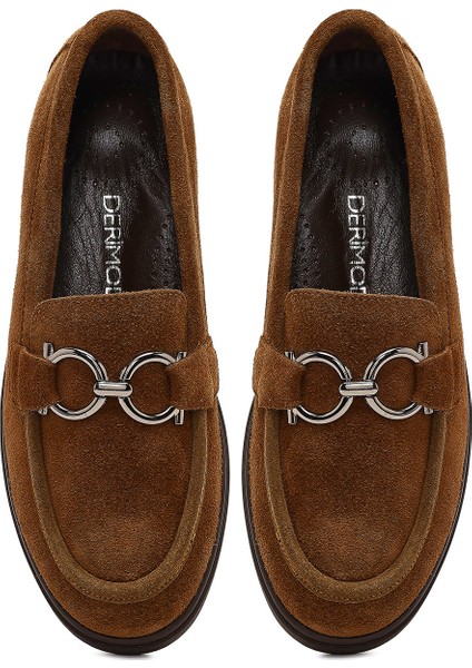 Kadın Vizon Tokalı Süet Deri Comfort Loafer 25AFD410210