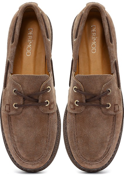 Kadın Vizon Bağcıklı Süet Deri Casual Ayakkabı 25AFD230010