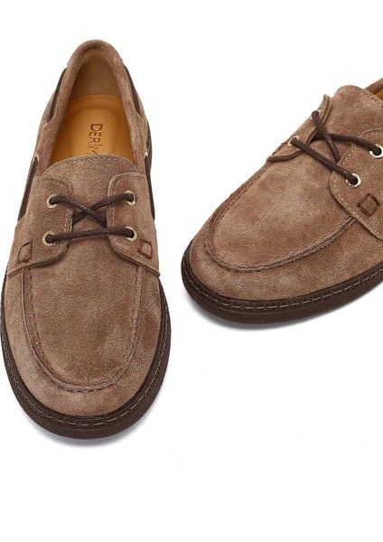 Kadın Vizon Bağcıklı Süet Deri Casual Ayakkabı 25AFD230010